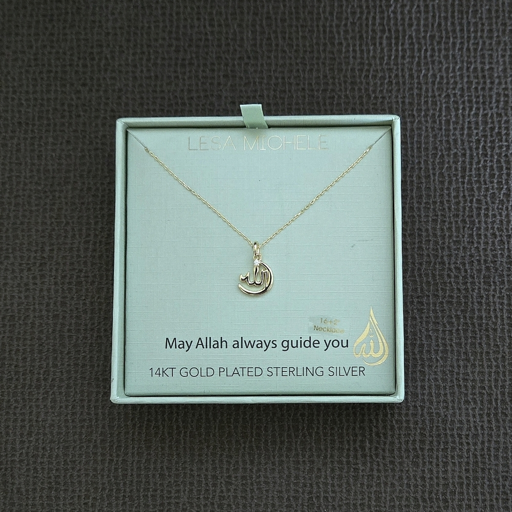 Lesa Michele "Allah"🕌 Crescent Moon and Star☪️ Pendant Necklace - NIB - Picture 7 of 16